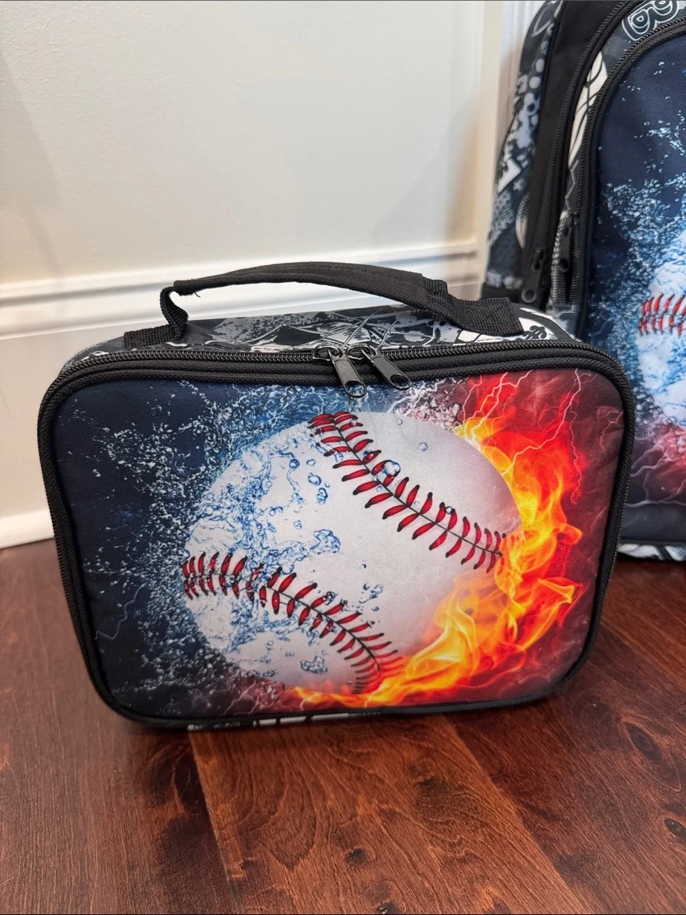 Boys 3-Piece Backpack School Bag Back To School Baseball Lunch Bag & Pencil Case